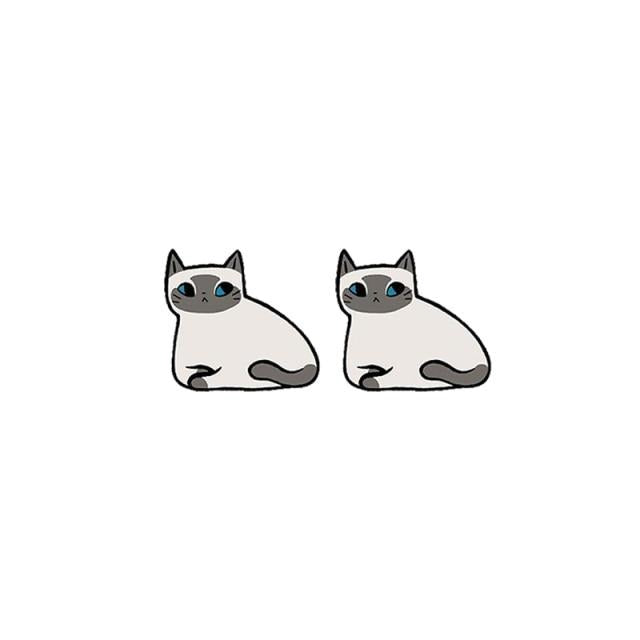 Siamese Cat Acrylic Stud Earring 45782733