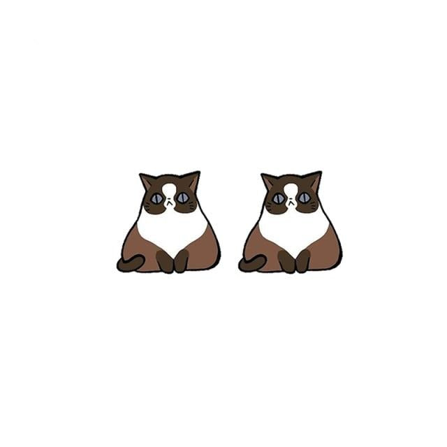 Siamese Cat Acrylic Stud Earring 45782733