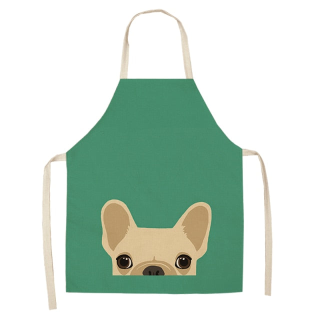 Lovely Bulldog Cotton Linen Kitchen Printed Apron MA0001
