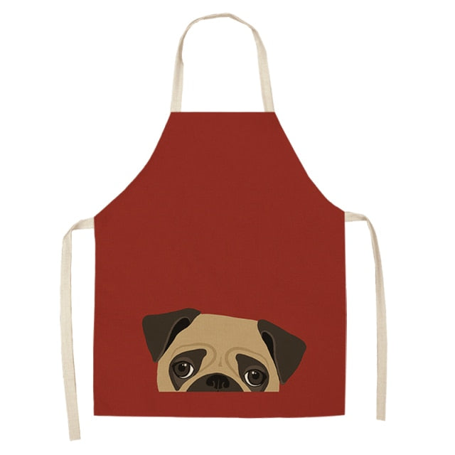 Lovely Bulldog Cotton Linen Kitchen Printed Apron MA0001