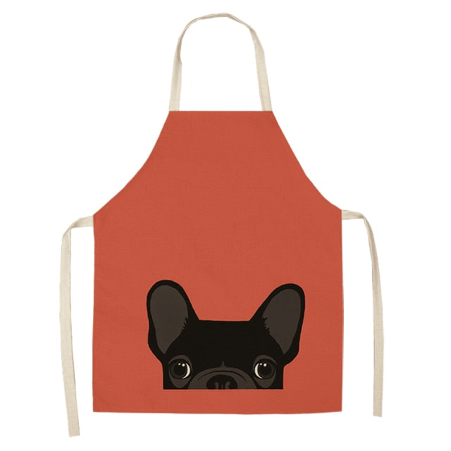 Lovely Bulldog Cotton Linen Kitchen Printed Apron MA0001