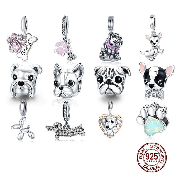 925 Sterling Silver Dog Charm for Bracelet/Pendant