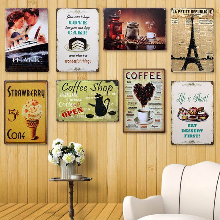 30*30cm Dog Vintage Metal Tin Signs Home Wall Deco N140