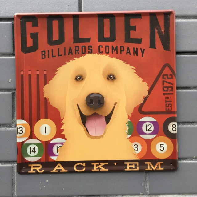 30*30cm Dog Vintage Metal Tin Signs Home Wall Deco N140