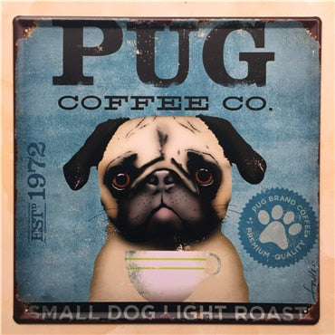 30*30cm Dog Vintage Metal Tin Signs Home Wall Deco N140