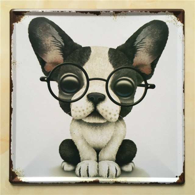 30*30cm Dog Vintage Metal Tin Signs Home Wall Deco N140