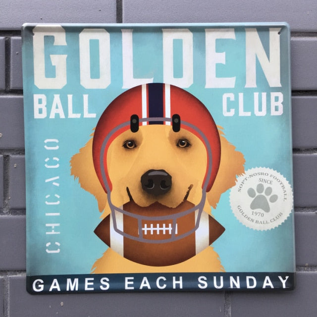 30*30cm Dog Vintage Metal Tin Signs Home Wall Deco N140