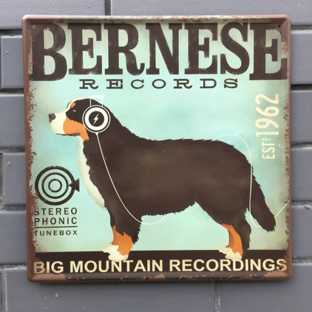 30*30cm Dog Vintage Metal Tin Signs Home Wall Deco N140