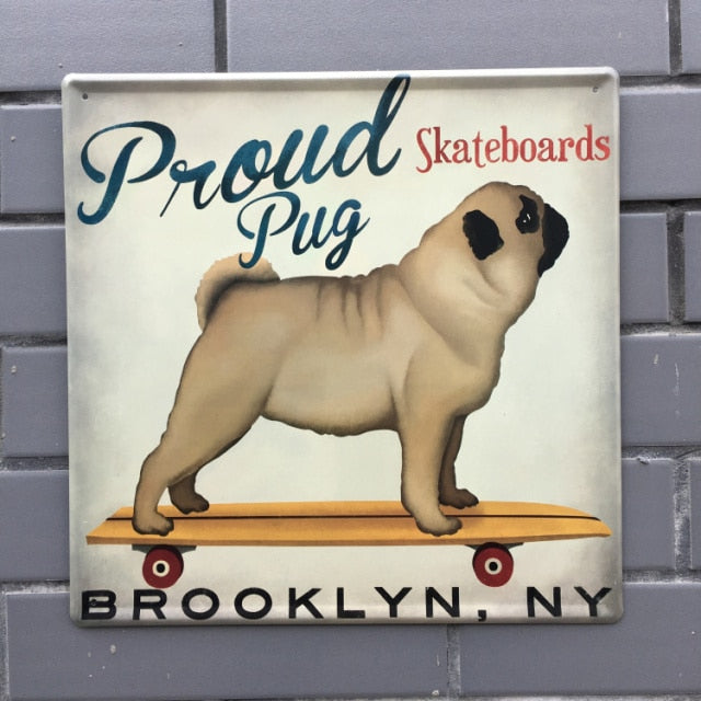 30*30cm Dog Vintage Metal Tin Signs Home Wall Deco N140