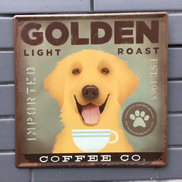 30*30cm Dog Vintage Metal Tin Signs Home Wall Deco N140