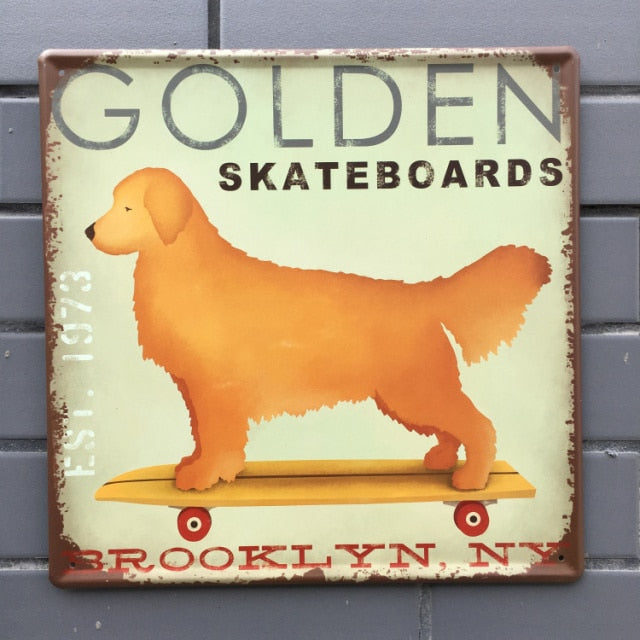 30*30cm Dog Vintage Metal Tin Signs Home Wall Deco N140